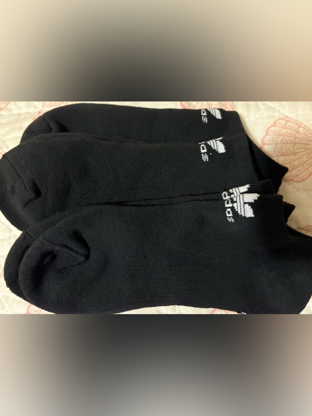 adidas Black Low-Cut Socks with White Trefoil